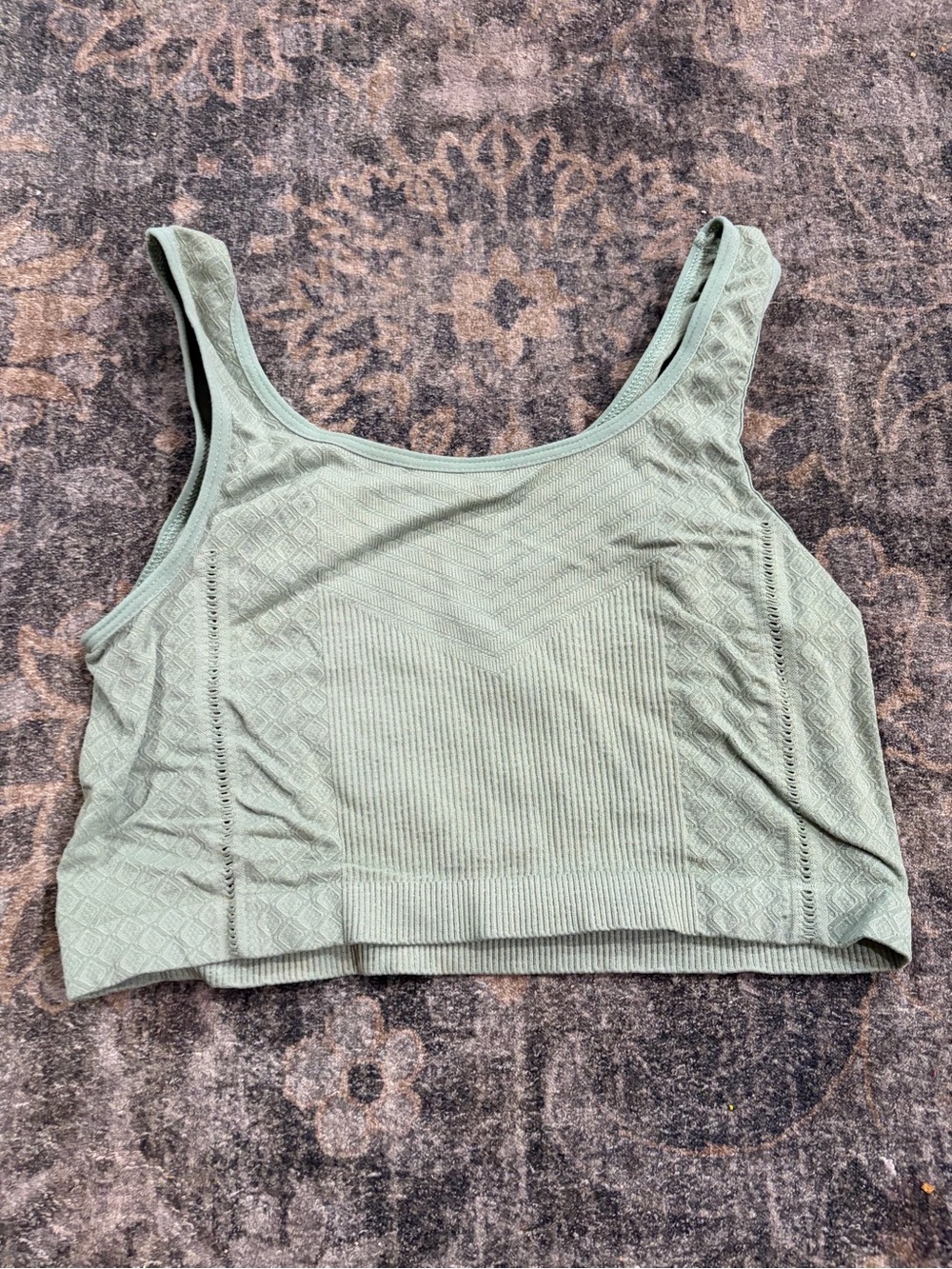 Seamless Ribbed Crop Bralette - Sage Green